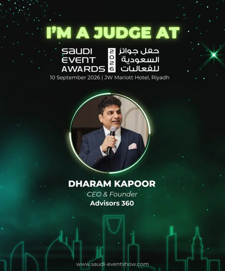 تم اختيار رئيسنا التنفيذي، دارمندرا كابور، ليكون عضواً في لجنة تحكيم Saudi Event Awards 2026.